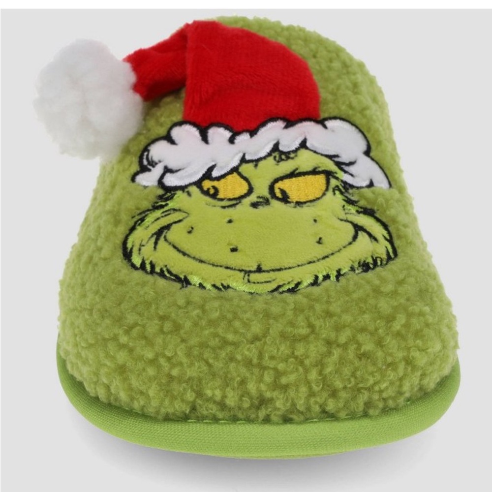 The Grinch Adult Holiday 3D Hat Scuff Slippers Unisex